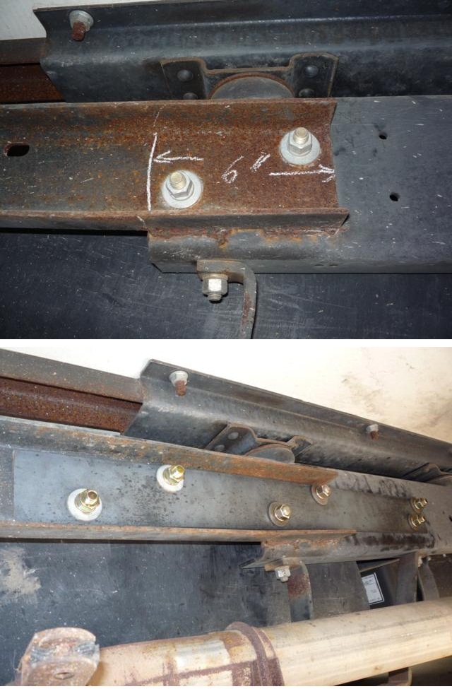 Before and after adding steel plate