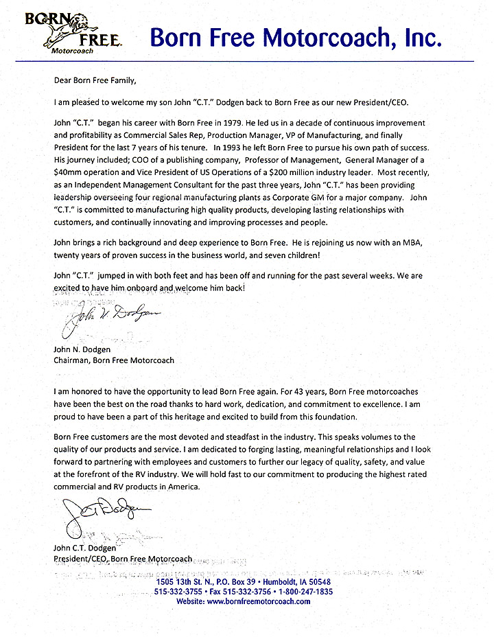 John Dodgen, CEO Letter to Born Free Owners.jpg