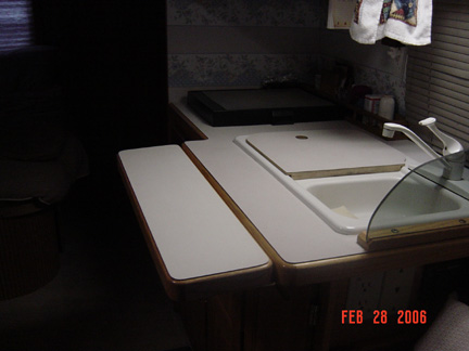 This is a picture of Charlotte's modified countertop. Thanks Charlotte!