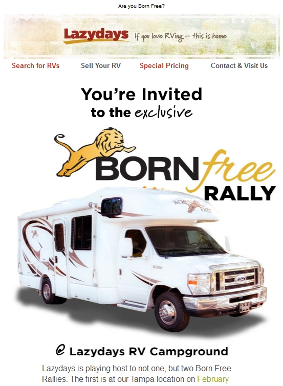 Second Email from Lazydays RV