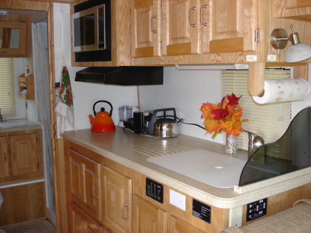 Photo of modified countertop space.