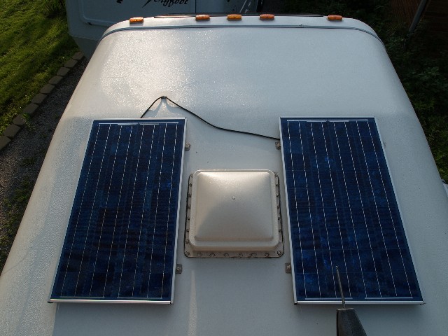 Roof showing solar panels