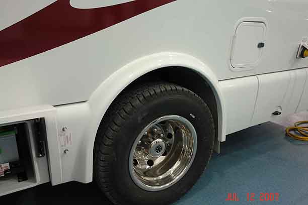 This is a view of the body opening for the rear dual wheels.