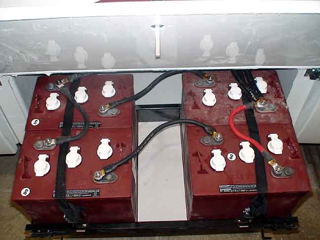 battery tray with batteries showing